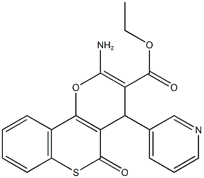 ethyl 2-amino-5-oxo-4-(3-pyridinyl)-4H,5H-thiochromeno[4,3-b]pyran-3-carboxylate 구조식 이미지