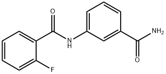 N-[3-(aminocarbonyl)phenyl]-2-fluorobenzamide 구조식 이미지