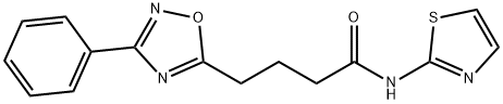 4-(3-phenyl-1,2,4-oxadiazol-5-yl)-N-(1,3-thiazol-2-yl)butanamide 구조식 이미지