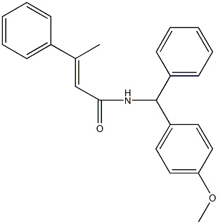 N-[(4-methoxyphenyl)(phenyl)methyl]-3-phenyl-2-butenamide Structure