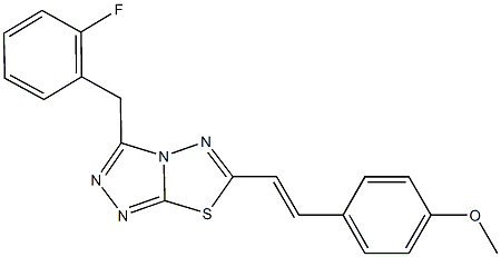 4-{2-[3-(2-fluorobenzyl)[1,2,4]triazolo[3,4-b][1,3,4]thiadiazol-6-yl]vinyl}phenyl methyl ether 구조식 이미지
