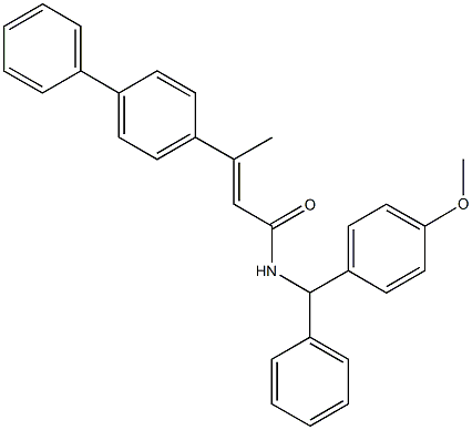 3-[1,1'-biphenyl]-4-yl-N-[(4-methoxyphenyl)(phenyl)methyl]-2-butenamide Structure