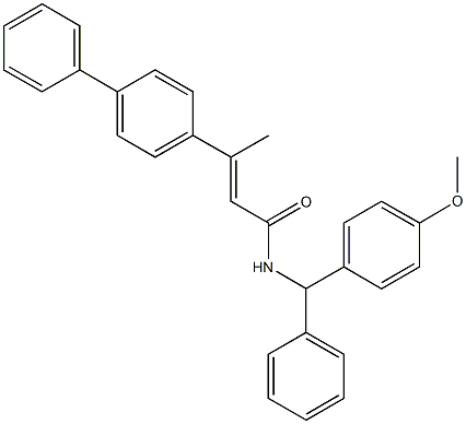 3-[1,1'-biphenyl]-4-yl-N-[(4-methoxyphenyl)(phenyl)methyl]-2-butenamide 구조식 이미지