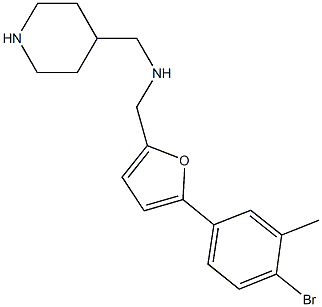 N-{[5-(4-bromo-3-methylphenyl)-2-furyl]methyl}-N-(4-piperidinylmethyl)amine 구조식 이미지