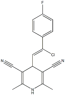 4-[2-chloro-2-(4-fluorophenyl)vinyl]-2,6-dimethyl-1,4-dihydro-3,5-pyridinedicarbonitrile Structure