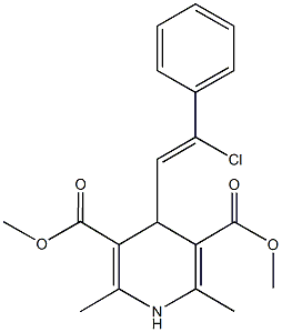 dimethyl 4-(2-chloro-2-phenylvinyl)-2,6-dimethyl-1,4-dihydro-3,5-pyridinedicarboxylate 구조식 이미지