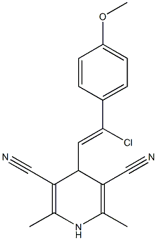 4-[2-chloro-2-(4-methoxyphenyl)vinyl]-2,6-dimethyl-1,4-dihydro-3,5-pyridinedicarbonitrile Structure
