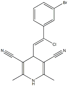 4-[2-(3-bromophenyl)-2-chlorovinyl]-2,6-dimethyl-1,4-dihydro-3,5-pyridinedicarbonitrile Structure