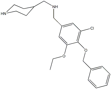 N-[4-(benzyloxy)-3-chloro-5-ethoxybenzyl]-N-(4-piperidinylmethyl)amine 구조식 이미지