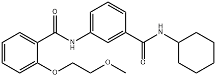 N-{3-[(cyclohexylamino)carbonyl]phenyl}-2-(2-methoxyethoxy)benzamide 구조식 이미지