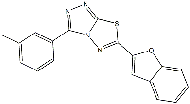 6-(1-benzofuran-2-yl)-3-(3-methylphenyl)[1,2,4]triazolo[3,4-b][1,3,4]thiadiazole Structure