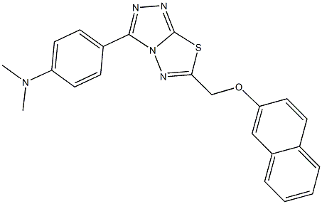 N,N-dimethyl-N-(4-{6-[(2-naphthyloxy)methyl][1,2,4]triazolo[3,4-b][1,3,4]thiadiazol-3-yl}phenyl)amine Structure