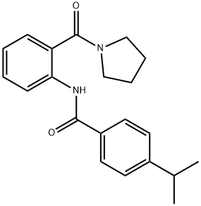 4-isopropyl-N-[2-(1-pyrrolidinylcarbonyl)phenyl]benzamide 구조식 이미지