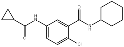2-chloro-N-cyclohexyl-5-[(cyclopropylcarbonyl)amino]benzamide 구조식 이미지