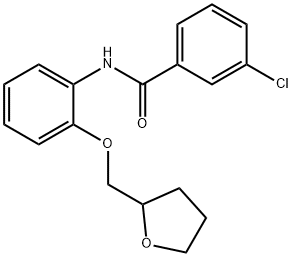 3-chloro-N-[2-(tetrahydro-2-furanylmethoxy)phenyl]benzamide 구조식 이미지