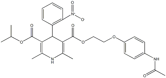 3-{2-[4-(acetylamino)phenoxy]ethyl} 5-isopropyl 4-{2-nitrophenyl}-2,6-dimethyl-1,4-dihydro-3,5-pyridinedicarboxylate 구조식 이미지