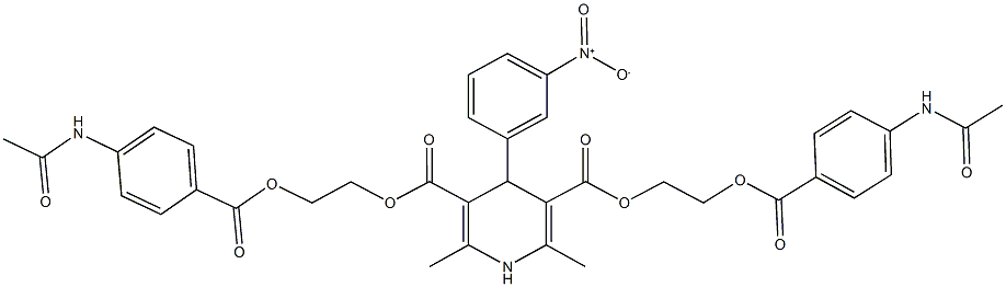 bis(2-{[4-(acetylamino)benzoyl]oxy}ethyl) 4-{3-nitrophenyl}-2,6-dimethyl-1,4-dihydro-3,5-pyridinedicarboxylate Structure