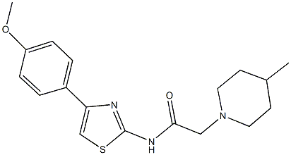 N-[4-(4-methoxyphenyl)-1,3-thiazol-2-yl]-2-(4-methyl-1-piperidinyl)acetamide Structure