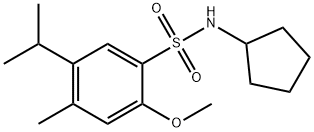 N-cyclopentyl-5-isopropyl-2-methoxy-4-methylbenzenesulfonamide 구조식 이미지