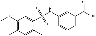 3-{[(5-methoxy-2,4-dimethylphenyl)sulfonyl]amino}benzoic acid 구조식 이미지