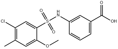 3-{[(5-chloro-2-methoxy-4-methylphenyl)sulfonyl]amino}benzoic acid Structure