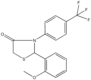 2-(2-methoxyphenyl)-3-[4-(trifluoromethyl)phenyl]-1,3-thiazolidin-4-one 구조식 이미지