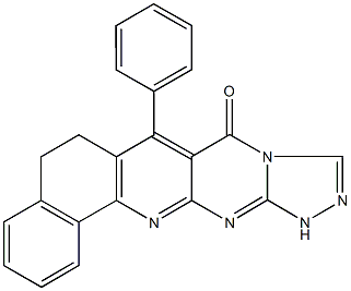7-phenyl-6,12-dihydrobenzo[h][1,2,4]triazolo[4',3':1,2]pyrimido[4,5-b]quinolin-8(5H)-one Structure
