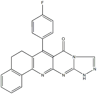 7-(4-fluorophenyl)-6,12-dihydrobenzo[h][1,2,4]triazolo[4',3':1,2]pyrimido[4,5-b]quinolin-8(5H)-one Structure