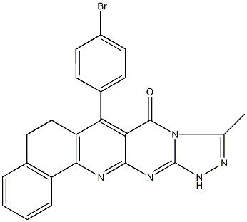 7-(4-bromophenyl)-10-methyl-6,12-dihydrobenzo[h][1,2,4]triazolo[4',3':1,2]pyrimido[4,5-b]quinolin-8(5H)-one 구조식 이미지