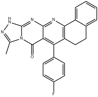 7-(4-fluorophenyl)-10-methyl-6,12-dihydrobenzo[h][1,2,4]triazolo[4',3':1,2]pyrimido[4,5-b]quinolin-8(5H)-one Structure