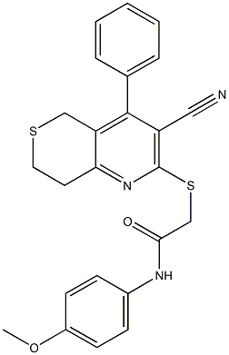 2-[(3-cyano-4-phenyl-7,8-dihydro-5H-thiopyrano[4,3-b]pyridin-2-yl)sulfanyl]-N-(4-methoxyphenyl)acetamide Structure
