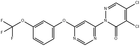 4,5-dichloro-2-{6-[3-(trifluoromethoxy)phenoxy]-4-pyrimidinyl}-3(2H)-pyridazinone Structure