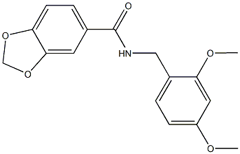N-(2,4-dimethoxybenzyl)-1,3-benzodioxole-5-carboxamide 구조식 이미지