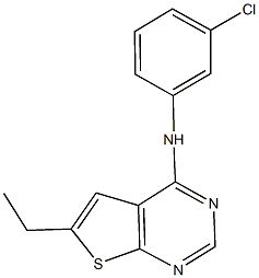 N-(3-chlorophenyl)-N-(6-ethylthieno[2,3-d]pyrimidin-4-yl)amine Structure