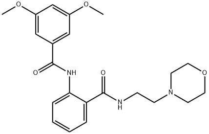 3,5-dimethoxy-N-[2-({[2-(4-morpholinyl)ethyl]amino}carbonyl)phenyl]benzamide Structure