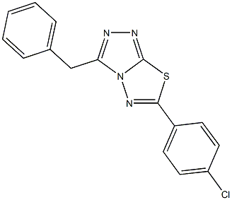 3-benzyl-6-(4-chlorophenyl)[1,2,4]triazolo[3,4-b][1,3,4]thiadiazole 구조식 이미지