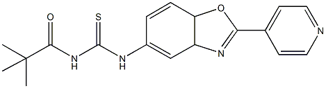 N-(2,2-dimethylpropanoyl)-N'-[2-(4-pyridinyl)-3a,7a-dihydro-1,3-benzoxazol-5-yl]thiourea 구조식 이미지