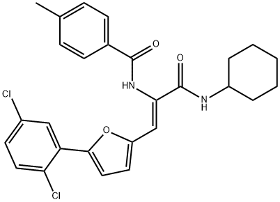 N-{1-[(cyclohexylamino)carbonyl]-2-[5-(2,5-dichlorophenyl)-2-furyl]vinyl}-4-methylbenzamide Structure