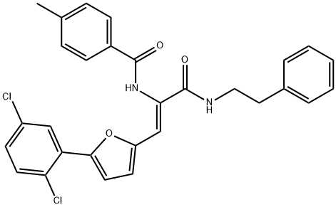 N-(2-[5-(2,5-dichlorophenyl)-2-furyl]-1-{[(2-phenylethyl)amino]carbonyl}vinyl)-4-methylbenzamide Structure