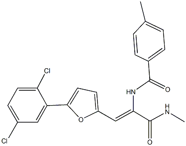 N-{2-[5-(2,5-dichlorophenyl)-2-furyl]-1-[(methylamino)carbonyl]vinyl}-4-methylbenzamide 구조식 이미지