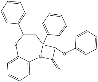 2-phenoxy-2a,4-diphenyl-2,2a,3,4-tetrahydro-1H-azeto[2,1-d][1,5]benzothiazepin-1-one Structure
