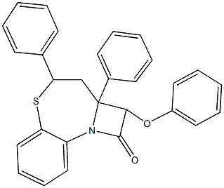 2-phenoxy-2a,4-diphenyl-2,2a,3,4-tetrahydro-1H-azeto[2,1-d][1,5]benzothiazepin-1-one 구조식 이미지