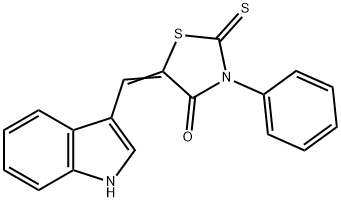 5-(1H-indol-3-ylmethylene)-3-phenyl-2-thioxo-1,3-thiazolidin-4-one 구조식 이미지