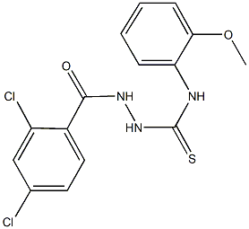 2-(2,4-dichlorobenzoyl)-N-(2-methoxyphenyl)hydrazinecarbothioamide 구조식 이미지