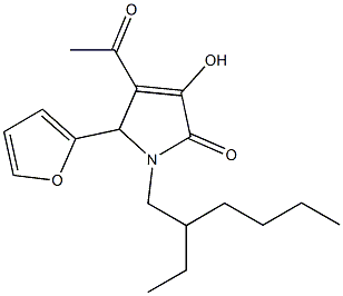 4-acetyl-1-(2-ethylhexyl)-5-(2-furyl)-3-hydroxy-1,5-dihydro-2H-pyrrol-2-one Structure