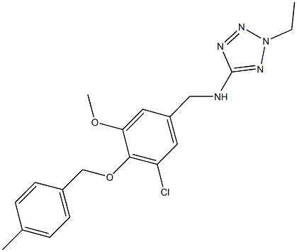 N-{3-chloro-5-methoxy-4-[(4-methylbenzyl)oxy]benzyl}-N-(2-ethyl-2H-tetraazol-5-yl)amine Structure