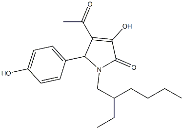 4-acetyl-1-(2-ethylhexyl)-3-hydroxy-5-(4-hydroxyphenyl)-1,5-dihydro-2H-pyrrol-2-one Structure