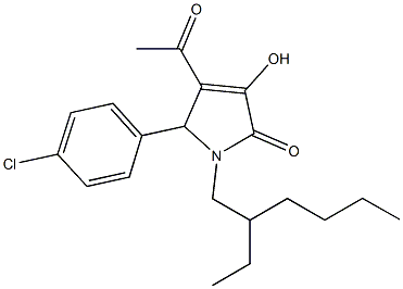 4-acetyl-5-(4-chlorophenyl)-1-(2-ethylhexyl)-3-hydroxy-1,5-dihydro-2H-pyrrol-2-one 구조식 이미지