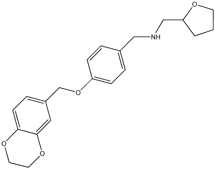 N-[4-(2,3-dihydro-1,4-benzodioxin-6-ylmethoxy)benzyl]-N-(tetrahydro-2-furanylmethyl)amine 구조식 이미지