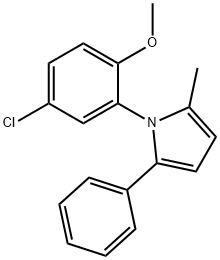 4-chloro-2-(2-methyl-5-phenyl-1H-pyrrol-1-yl)phenyl methyl ether Structure